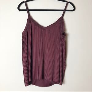 Rose + Olive Burgundy Pleated Tank